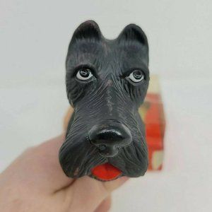 New Department 56 Scottie Dog Head Wine Cork Ceramic Painted Christmas decor